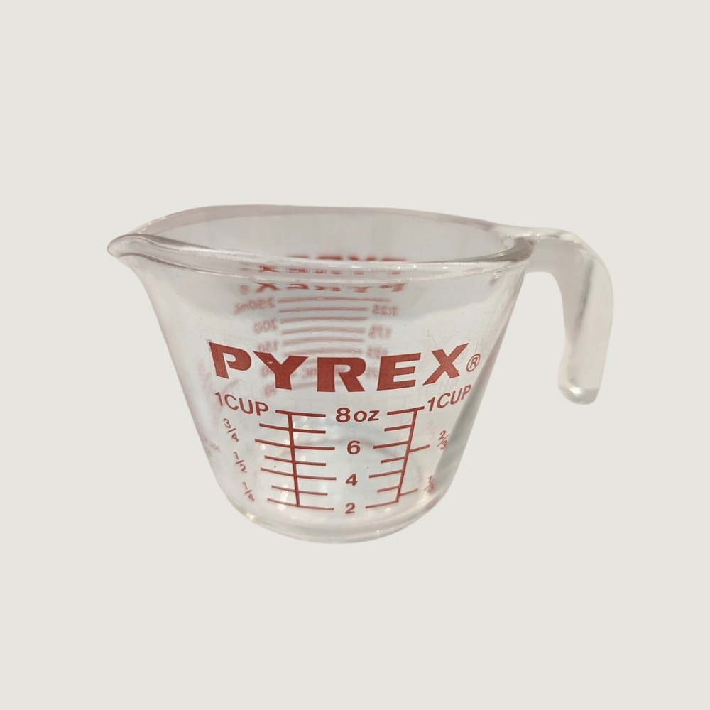 Pyrex‎ #508 - 1 Cup 8 oz Measure Cup MLS Metric Pour Spout  Red Letters